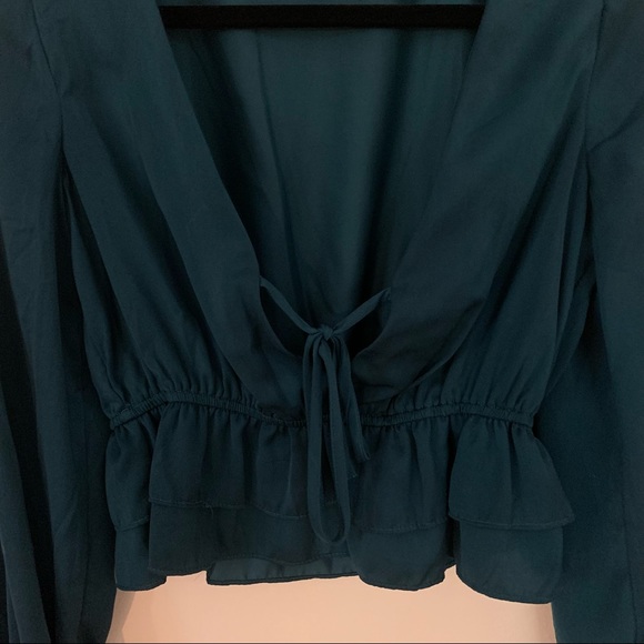 Forever 21 Emerald Peplum Top - Picture 5 of 8